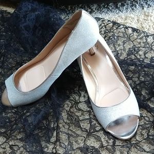 I. Miller Silver Open Toe Dress Shoes